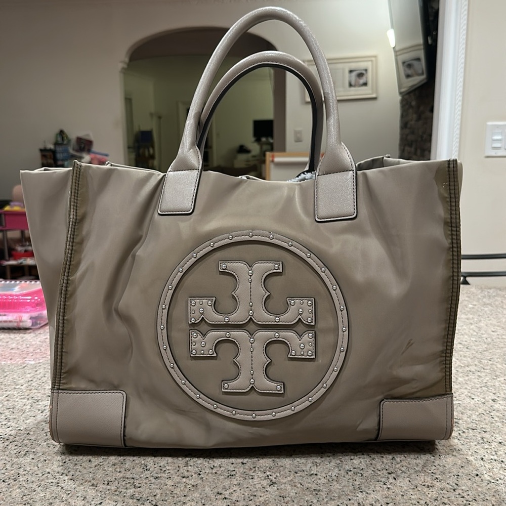 Tory Burch Ella Stud Logo Nylon Tote